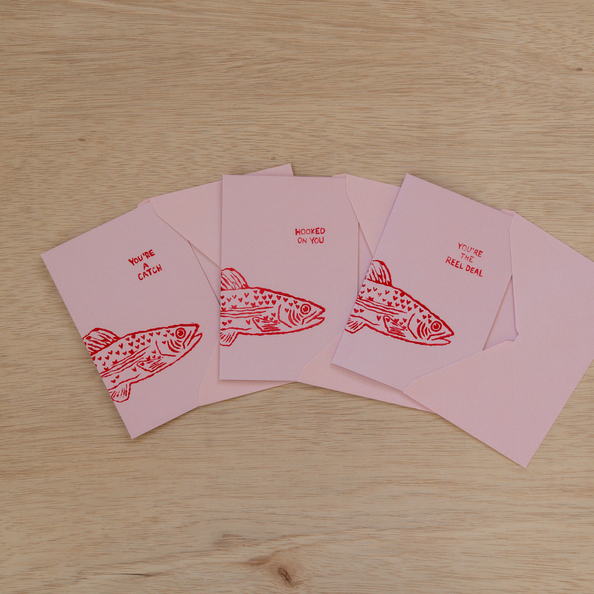 Heart Fish Greeting Card Set