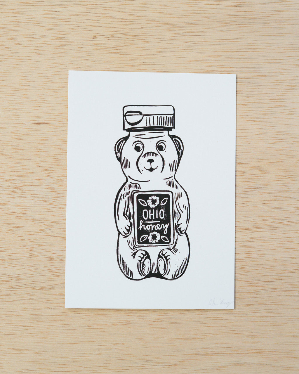 Ohio Honey Linocut Print