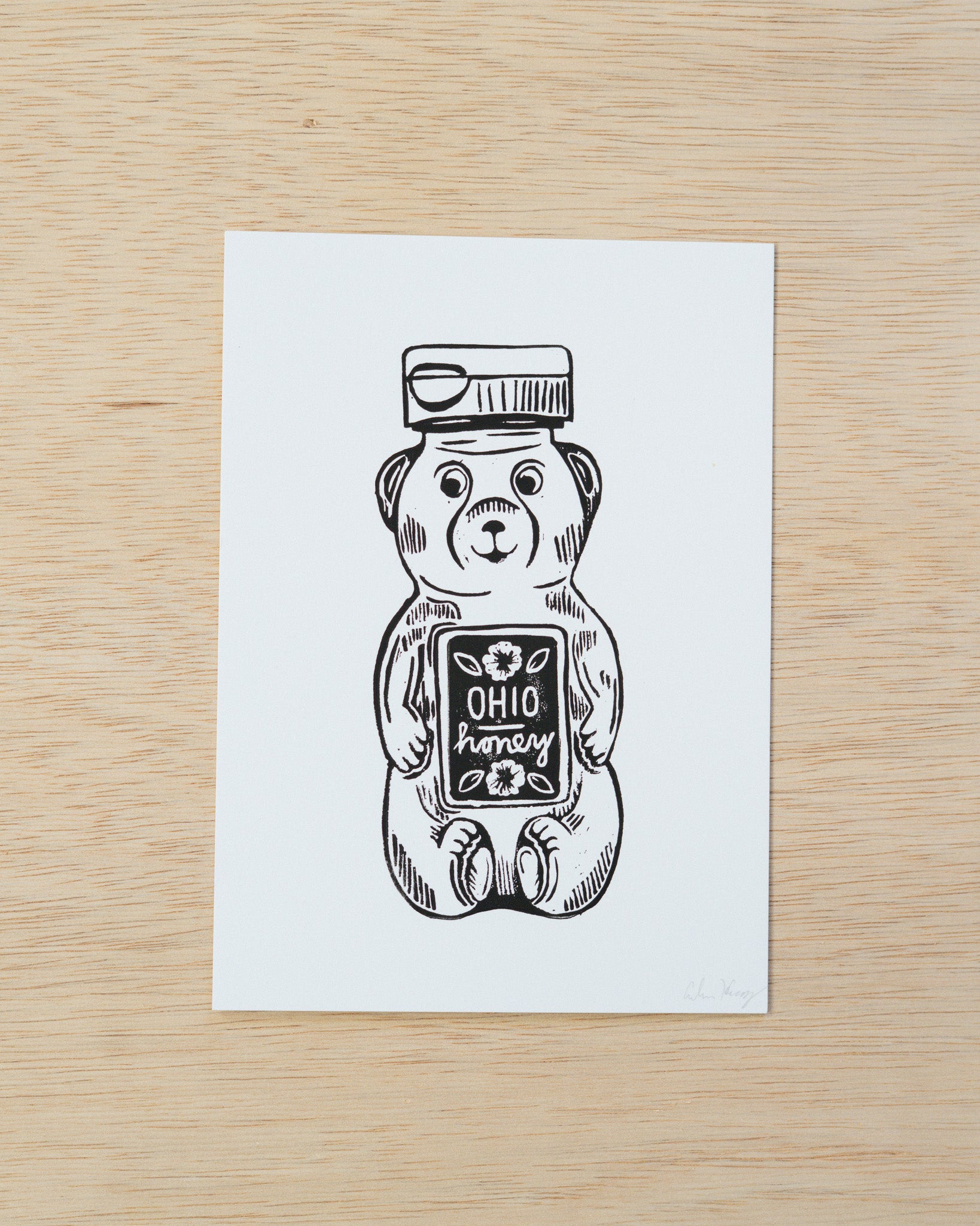 Ohio Honey Linocut Print