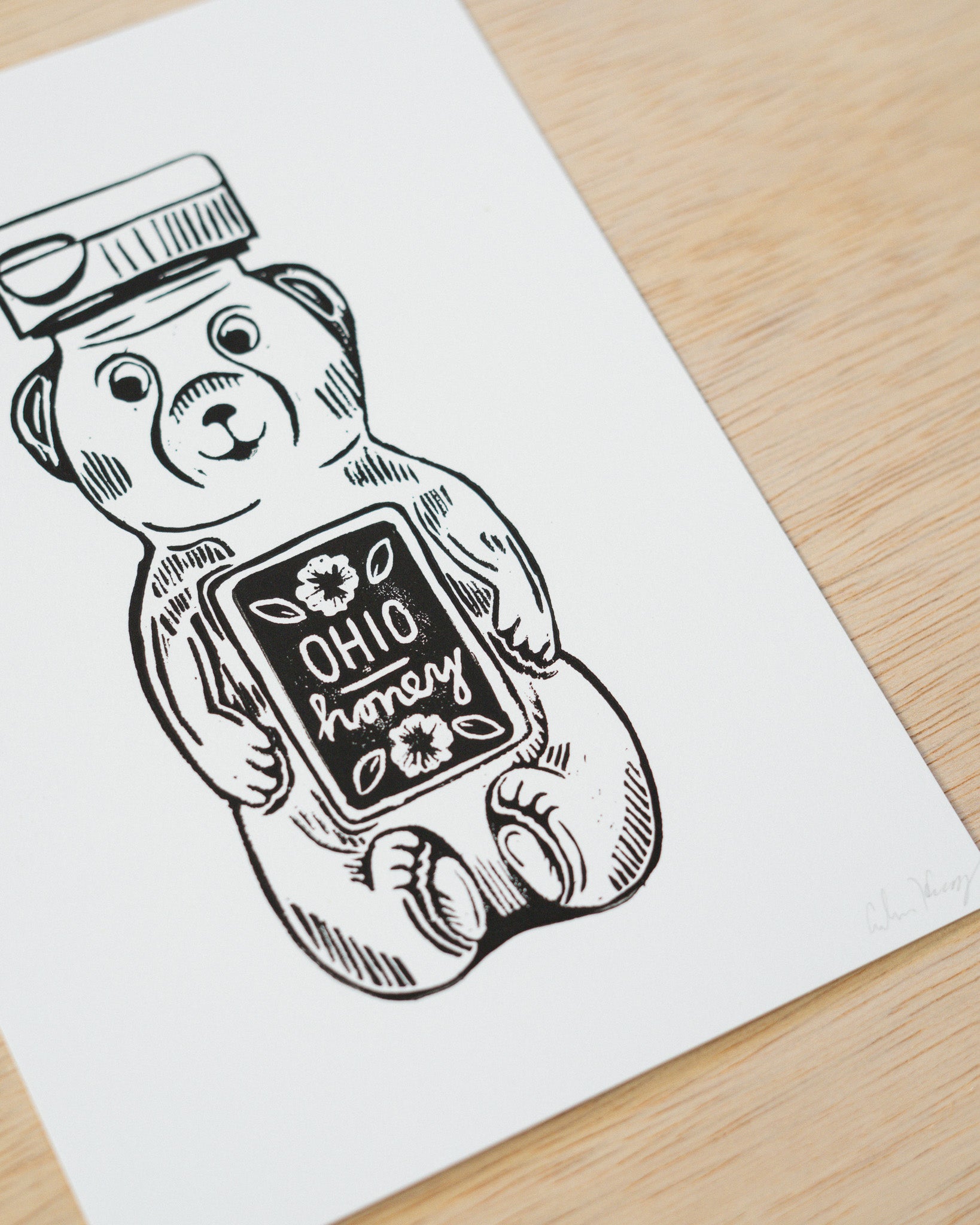 Ohio Honey Linocut Print