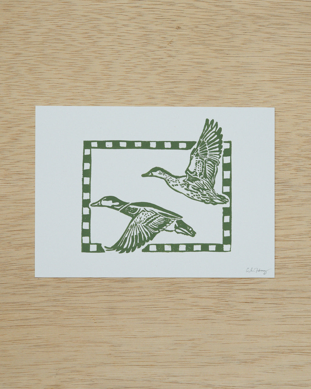 Mallard Linocut Print