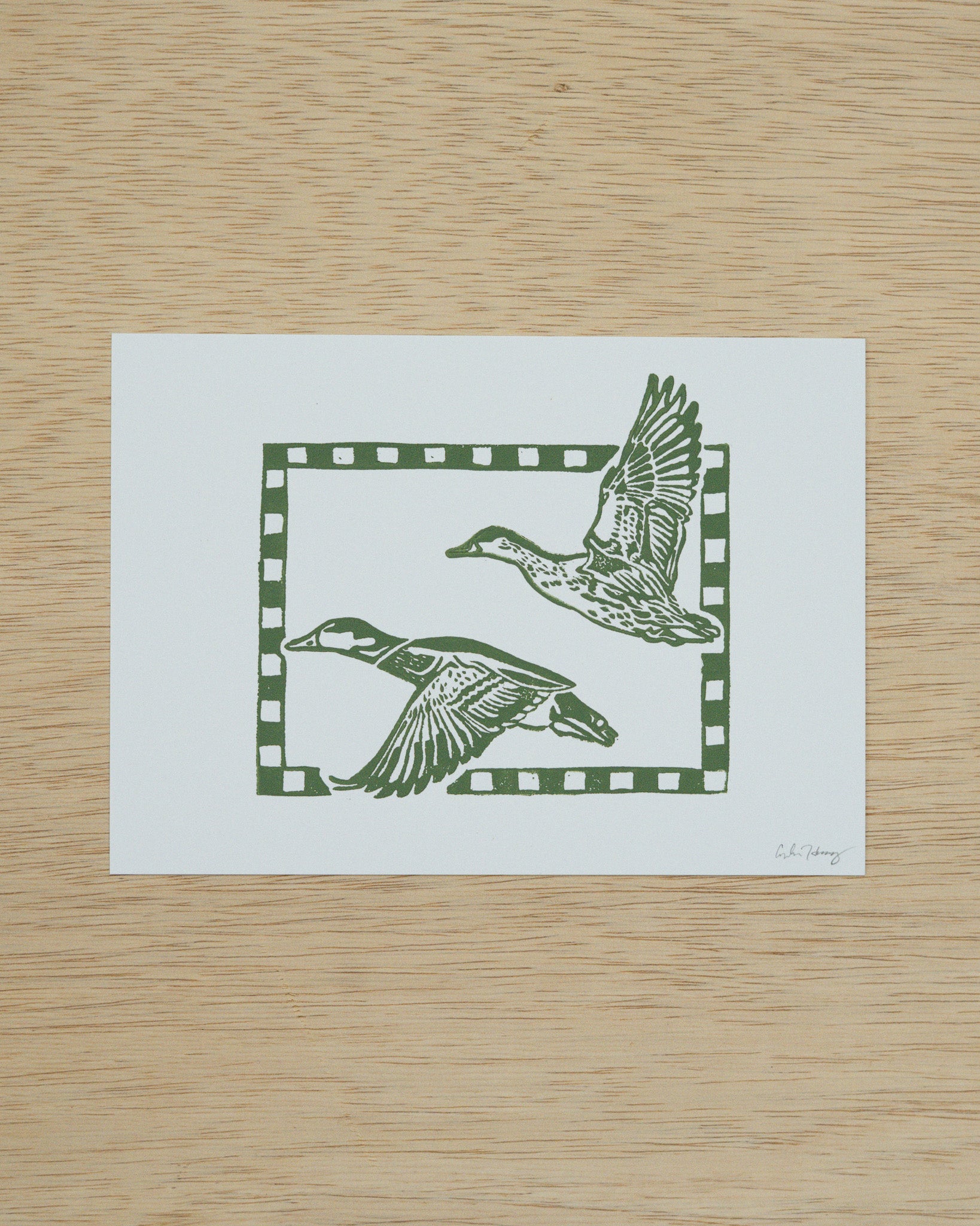Mallard Linocut Print