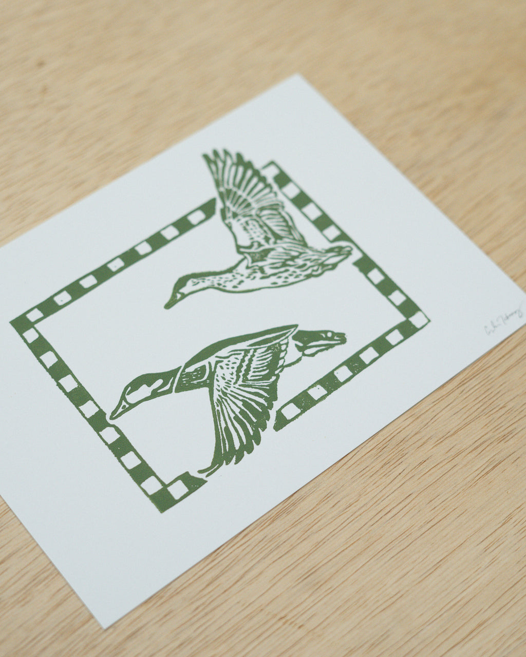 Mallard Linocut Print