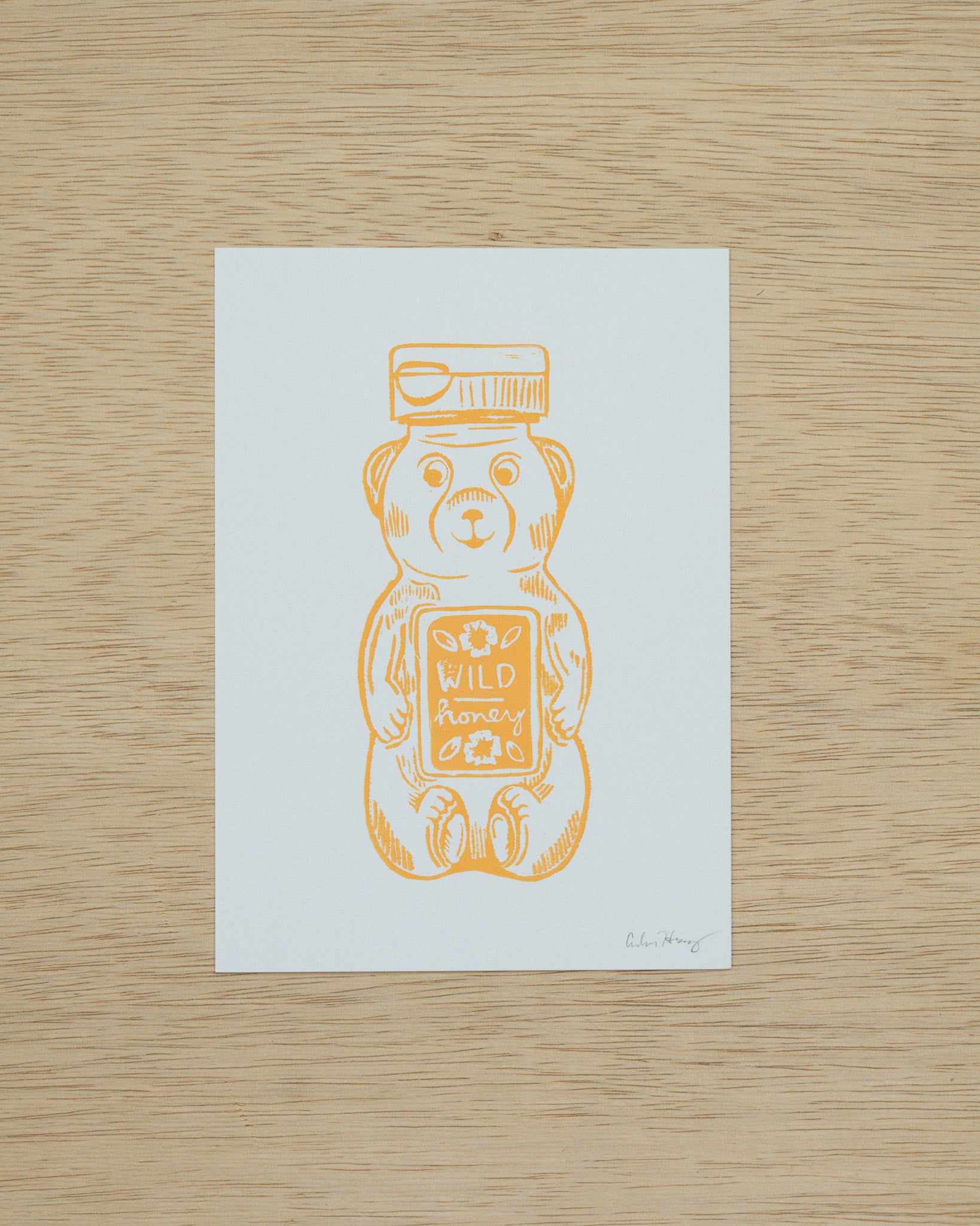 Wild Honey Linocut Print