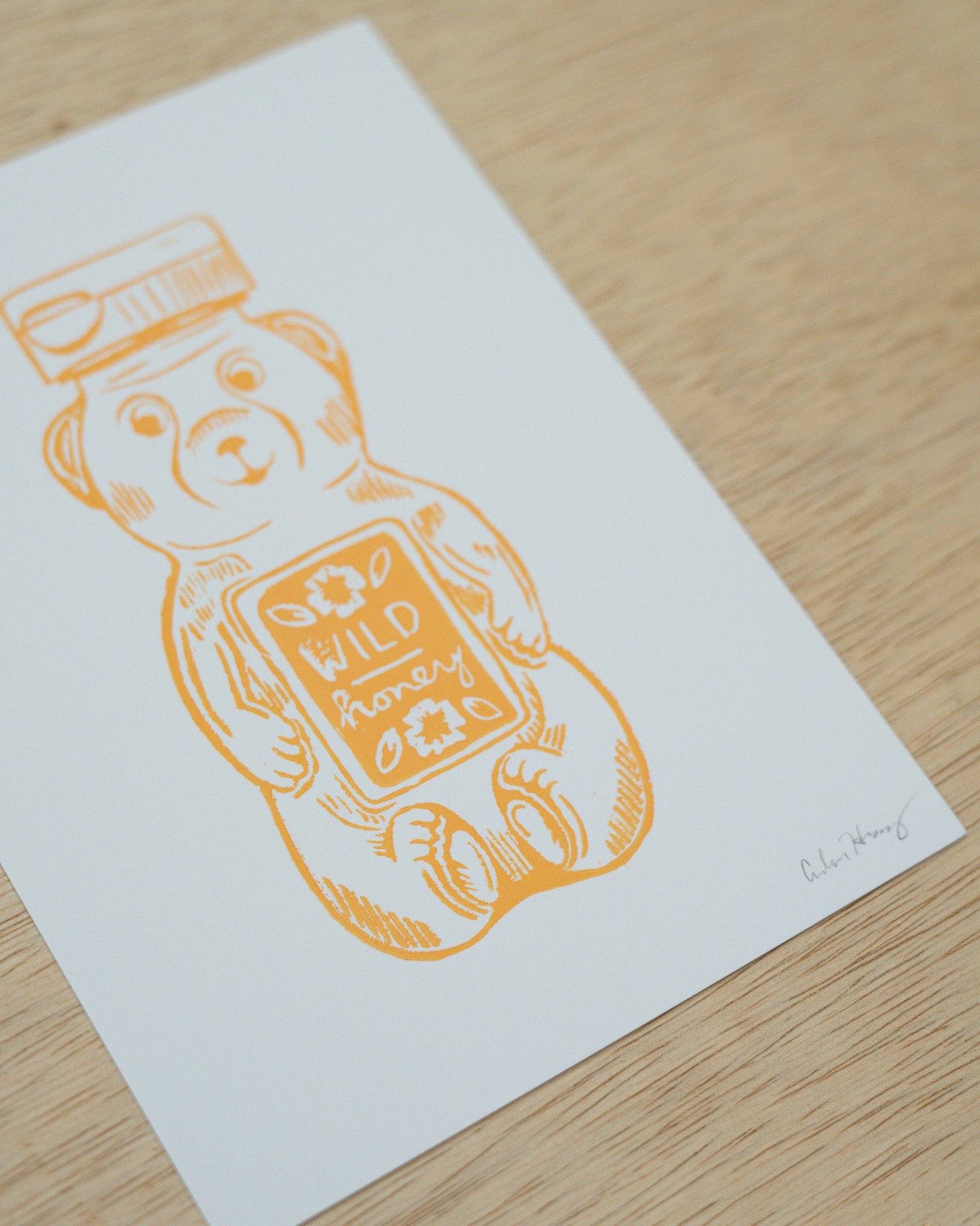 Wild Honey Linocut Print