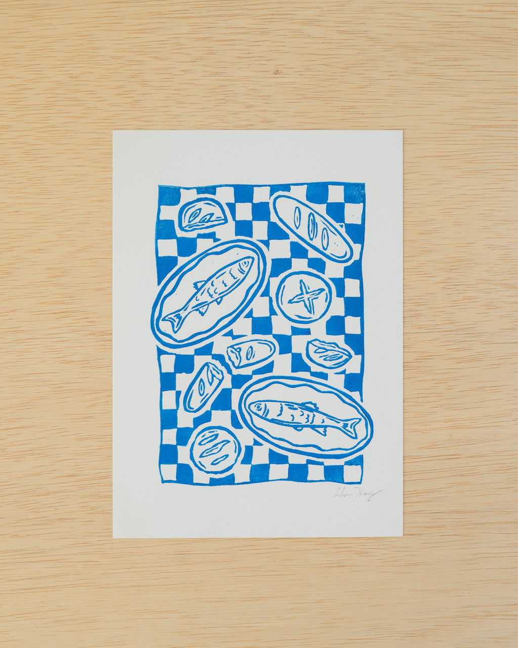 Fishes and Loaves Linocut Print