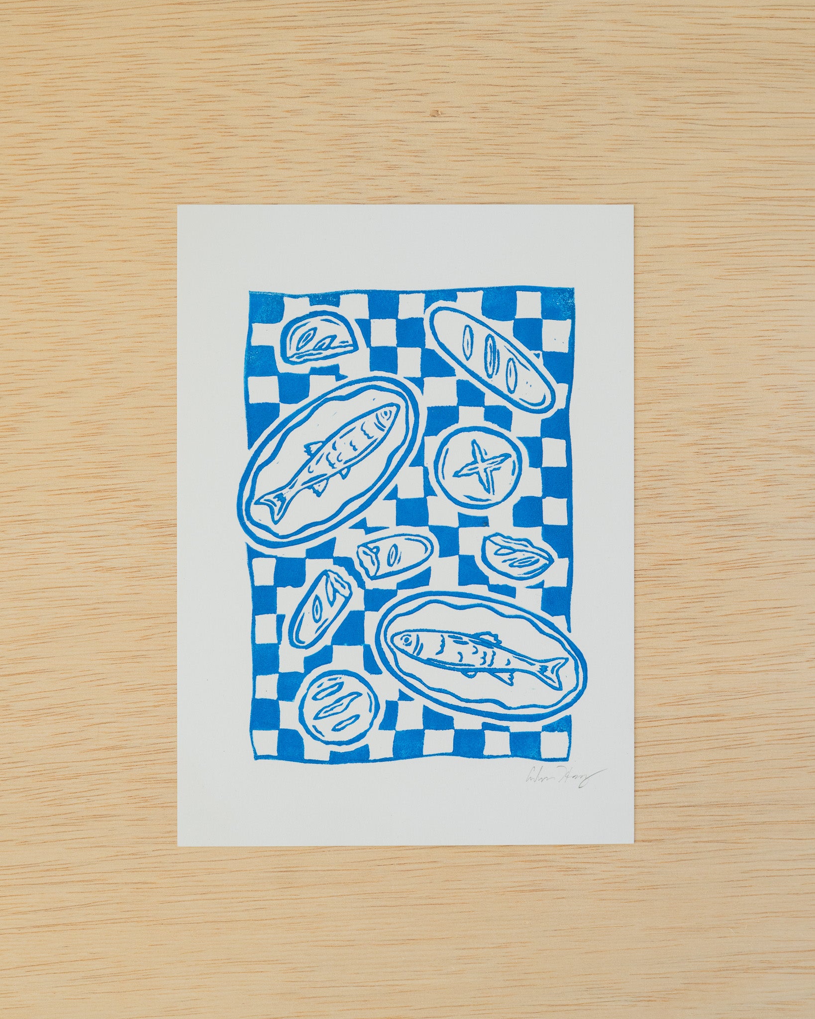 Fishes and Loaves Linocut Print
