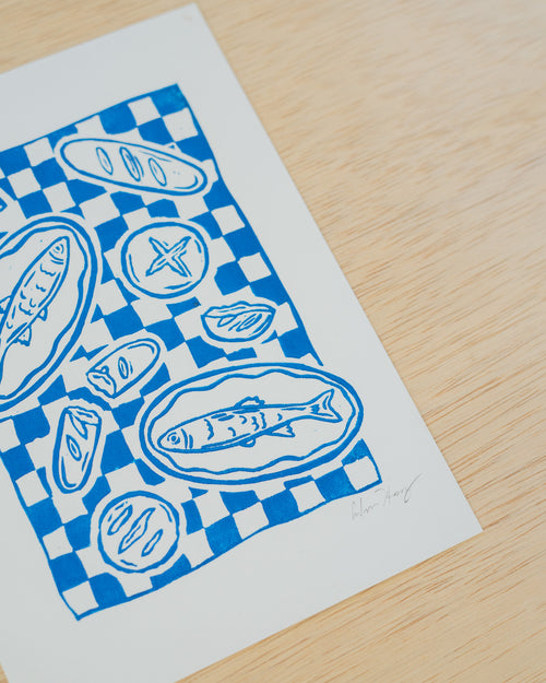Fishes and Loaves Linocut Print