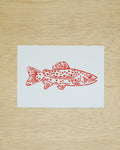 Heart Fish Linocut Print