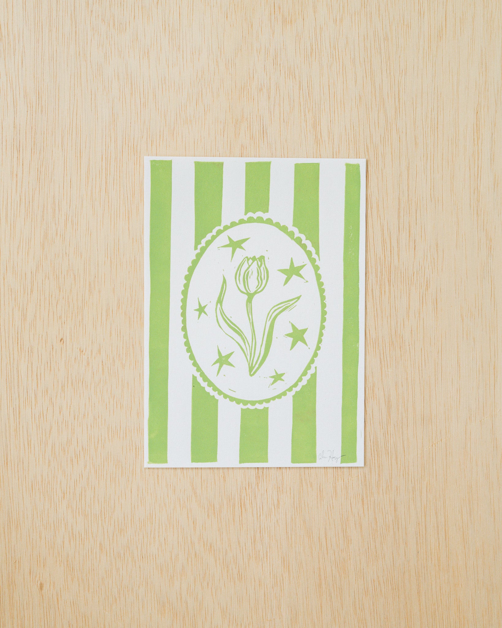 Tulip Linocut Print