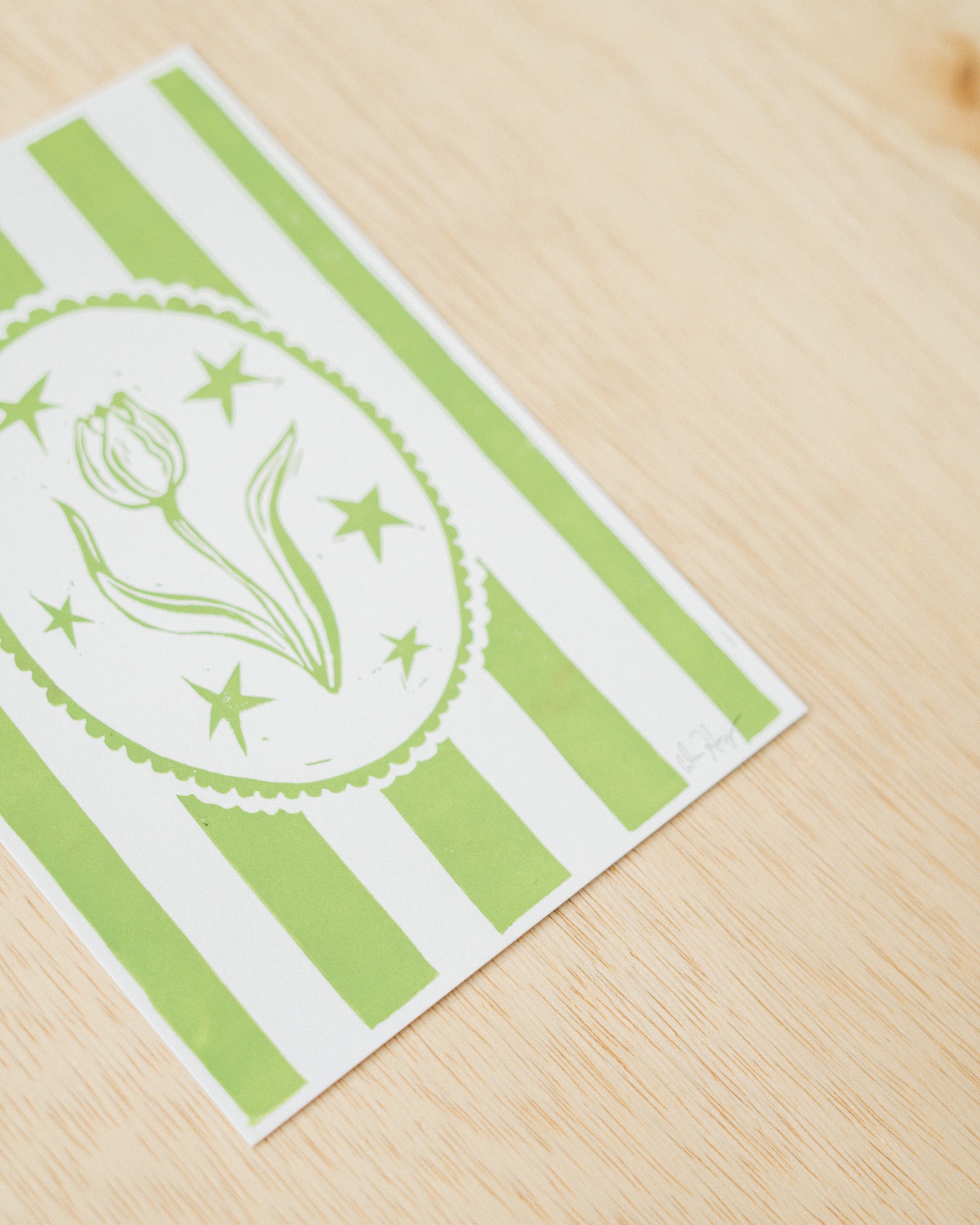 Tulip Linocut Print