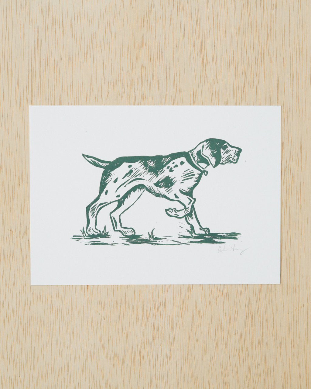Hunting Dog Linocut Print
