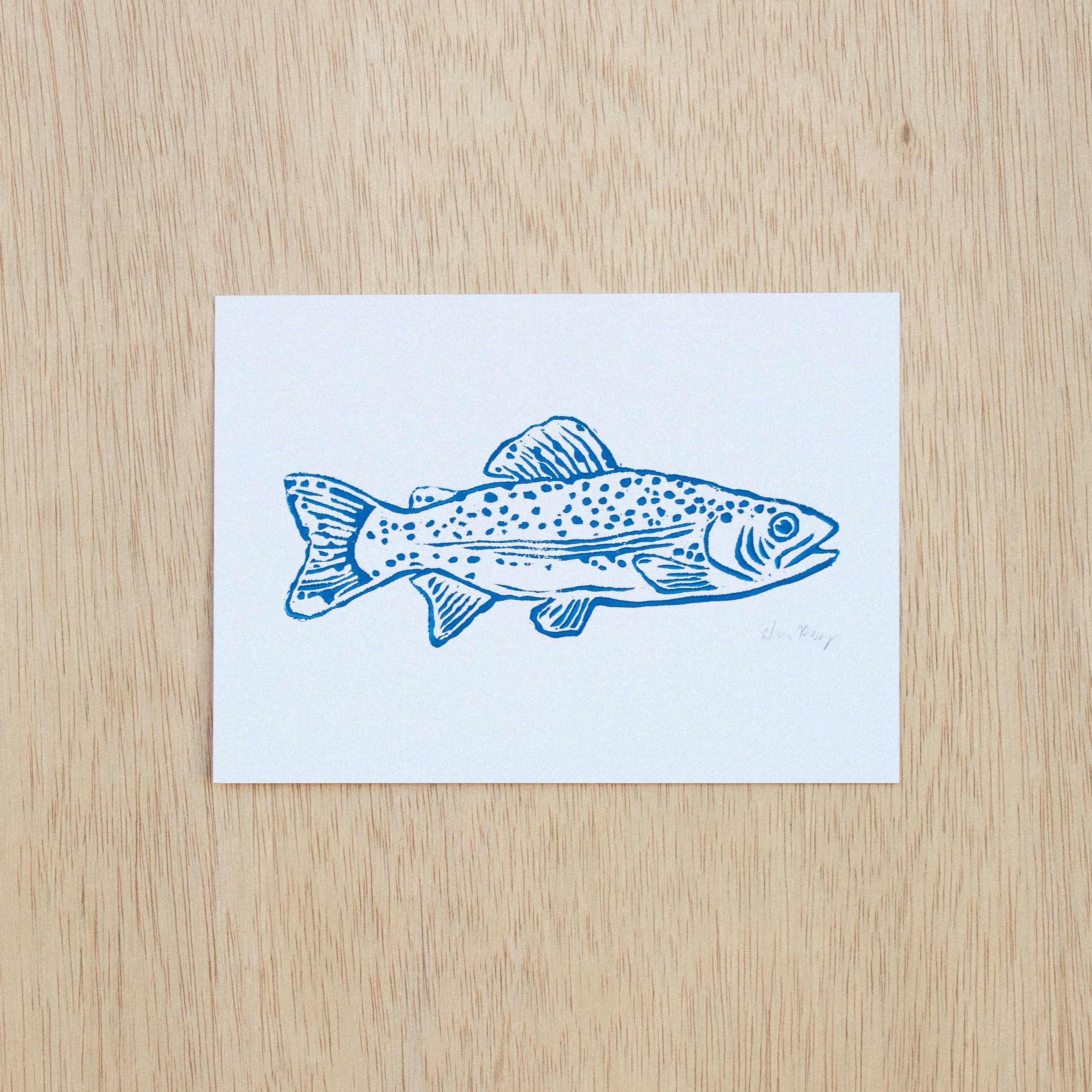 Fish Linocut Print