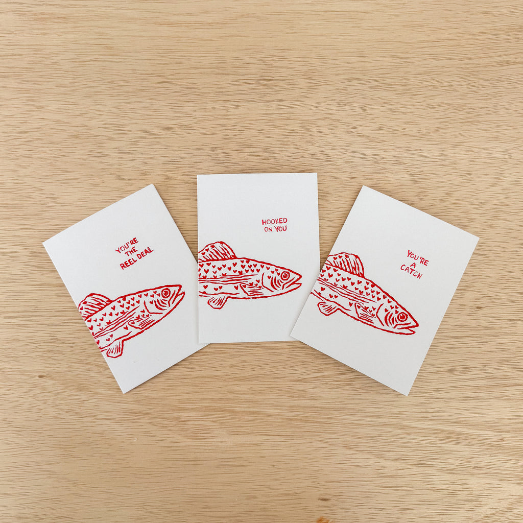 Heart Fish Greeting Card Set