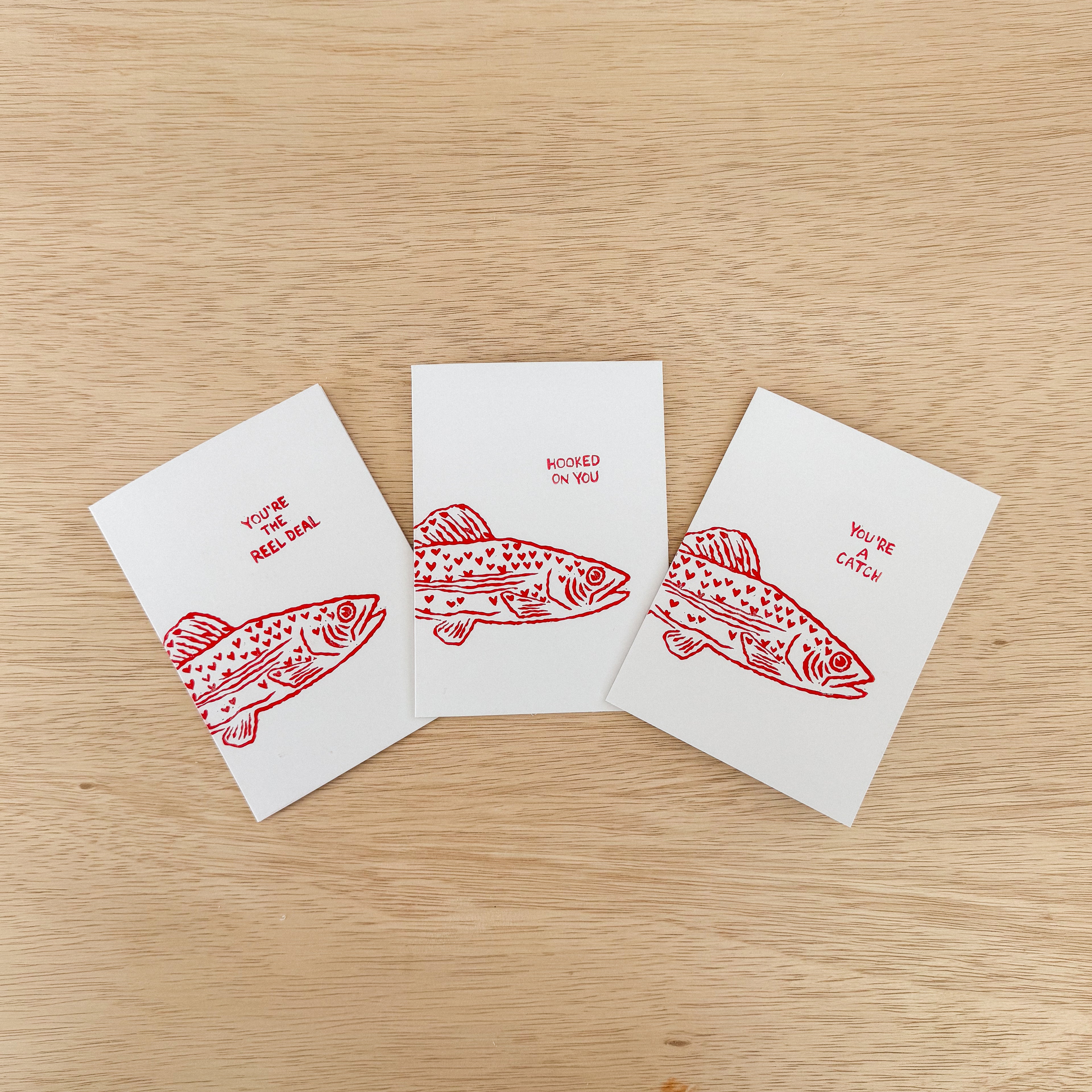 Heart Fish Greeting Card Set
