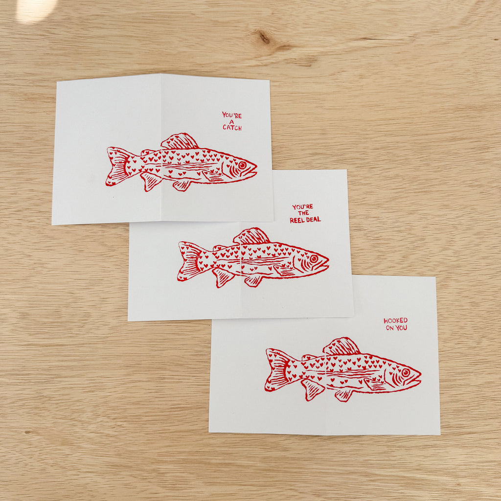 Heart Fish Greeting Card Set