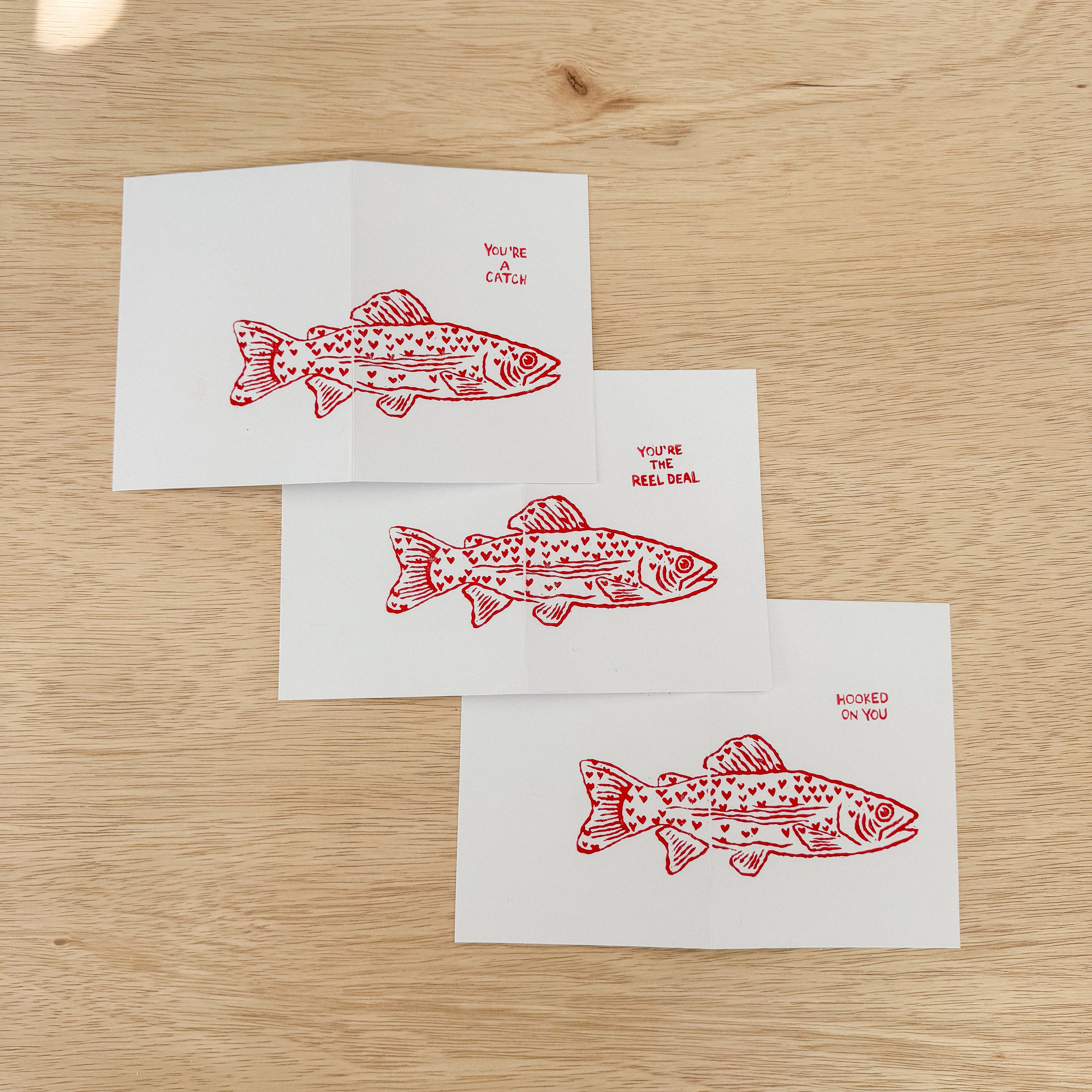 Heart Fish Greeting Card Set